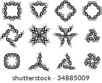 vector tribal tattoo set | Shutterstock .eps vector #34885009