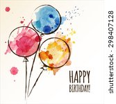 Happy Birthday Card With Doodle ...