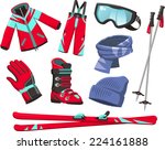 Ski Tools And Equipment Cartoon ...