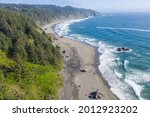 The cold water of the Pacific Ocean washes against the scenic coastline of southern Oregon. This beautiful region of the Pacific Northwest is accessible via highway 101.