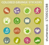 set of icons on fitness. simply ... | Shutterstock .eps vector #1733012288