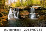 Small photo of Diamond Notch Falls in Catskill Mountains, New York. West Kill Falls or also called Diamond Notch Falls, is located in the eastern part of the Catskill Mountains and in the town of West Kill.