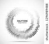 halftone circle dotted frame... | Shutterstock .eps vector #1296989488