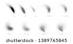 set of halftone dots curved... | Shutterstock .eps vector #1389765845