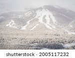 USA, Colorado, Breckenridge. View of ski resort after heavy snowfall.