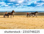 Small photo of 13 october,2021. sulkies harness racing, utah beach, normandy, france. (editorial use only)