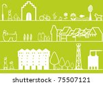 3 green landscape or cityscape | Shutterstock .eps vector #75507121