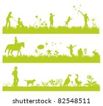 Three Green Landscape Banners...