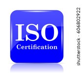 iso certification icon  blue... | Shutterstock . vector #606802922