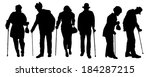 vector silhouette of old people ... | Shutterstock .eps vector #184287215