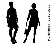 vector silhouette of a woman on ... | Shutterstock .eps vector #191863298