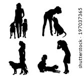 vector silhouette of people... | Shutterstock .eps vector #197037365