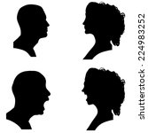  silhouettes people in profile... | Shutterstock . vector #224983252