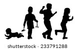 vector silhouette of children... | Shutterstock .eps vector #233791288