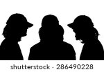 vector silhouette profile face... | Shutterstock .eps vector #286490228