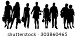vector silhouette of a group of ... | Shutterstock .eps vector #303860465