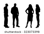 vector silhouette of people on... | Shutterstock .eps vector #323073398