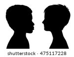 vector silhouette of boy on... | Shutterstock .eps vector #475117228