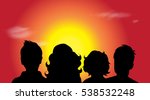 vector silhouette of friends in ... | Shutterstock .eps vector #538532248