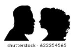 vector silhouette of couple on... | Shutterstock .eps vector #622354565