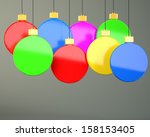 hanging christmas decorations... | Shutterstock . vector #158153405