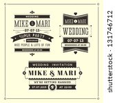 wedding invitations typographics | Shutterstock . vector #131746712