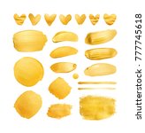 set of gold shining brush... | Shutterstock . vector #777745618