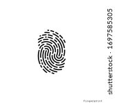 fingerprint. logo. isolated... | Shutterstock .eps vector #1697585305