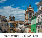 Small photo of Magnificent historical buildings surrounding the infamous Pellorio square, where African slaves were traded in Brazil until the late XIX c., Salvador, Bahia, Brazil