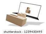 delivery packages computer 3d... | Shutterstock . vector #1239430495