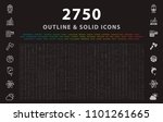 set of 2750 outline and solid... | Shutterstock .eps vector #1101261665