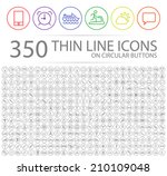 set of 350 modern thin stroke... | Shutterstock .eps vector #210109048