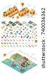 set of isometric high quality... | Shutterstock .eps vector #740036362