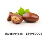 Almond chocolate dragees with clipping path