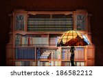 classic library. antique... | Shutterstock . vector #186582212