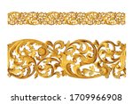 Rococo pattern frame border, vintage modern borders, border design grunge banner pattern, certificate. Wedding border. Wedding ornament. isolated on white background. This has clipping path.