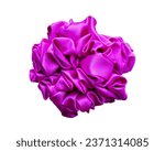 Small photo of Hand-woven fabric made from colorful cotton tied and pleated to form flowers, Tie and pleat into a flower isolated on white background. This has clipping path.