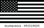 black and white usa flag vector | Shutterstock .eps vector #492519055