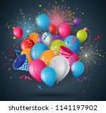 celebrations balloon with... | Shutterstock . vector #1141197902