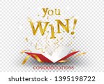 win text explosion on red box... | Shutterstock .eps vector #1395198722