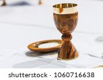 Small photo of Wood chalice and pyx.