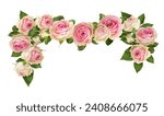 Small pink rose flowers in a...