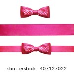 Set Of Pink Silk Ribbon And Bow ...