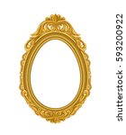 oval vintage gold picture frame | Shutterstock .eps vector #593200922