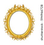 oval vintage gold picture frame | Shutterstock .eps vector #594966728