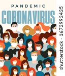 coronavirus pandemic. covid 19. ... | Shutterstock .eps vector #1672993435
