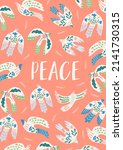 doves of peace. vector... | Shutterstock .eps vector #2141730315