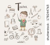 cute vector alphabet profession.... | Shutterstock .eps vector #178244765