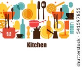vector set of kitchen utensils... | Shutterstock .eps vector #541597855