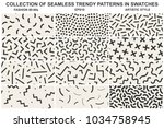 collection of memphis seamless... | Shutterstock .eps vector #1034758945